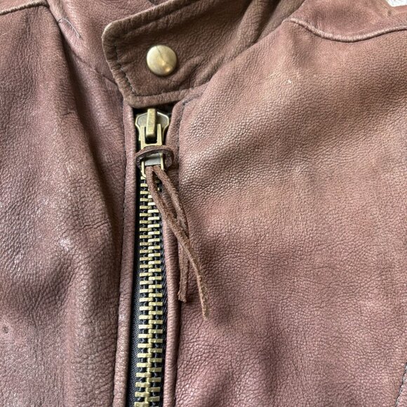 Vintage Walter Dyer Brown Leather Jacket Mens 36 Biker Motorcycle Riding USA - Picture 5 of 16